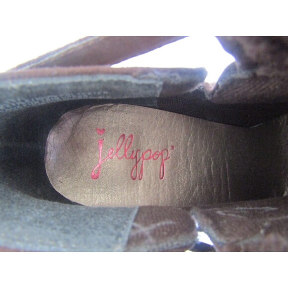 Jellypop Ankle Boots Chocolet Brown Suede Sherpa Trim EUC Womens 9.5 M - Picture 7 of 8